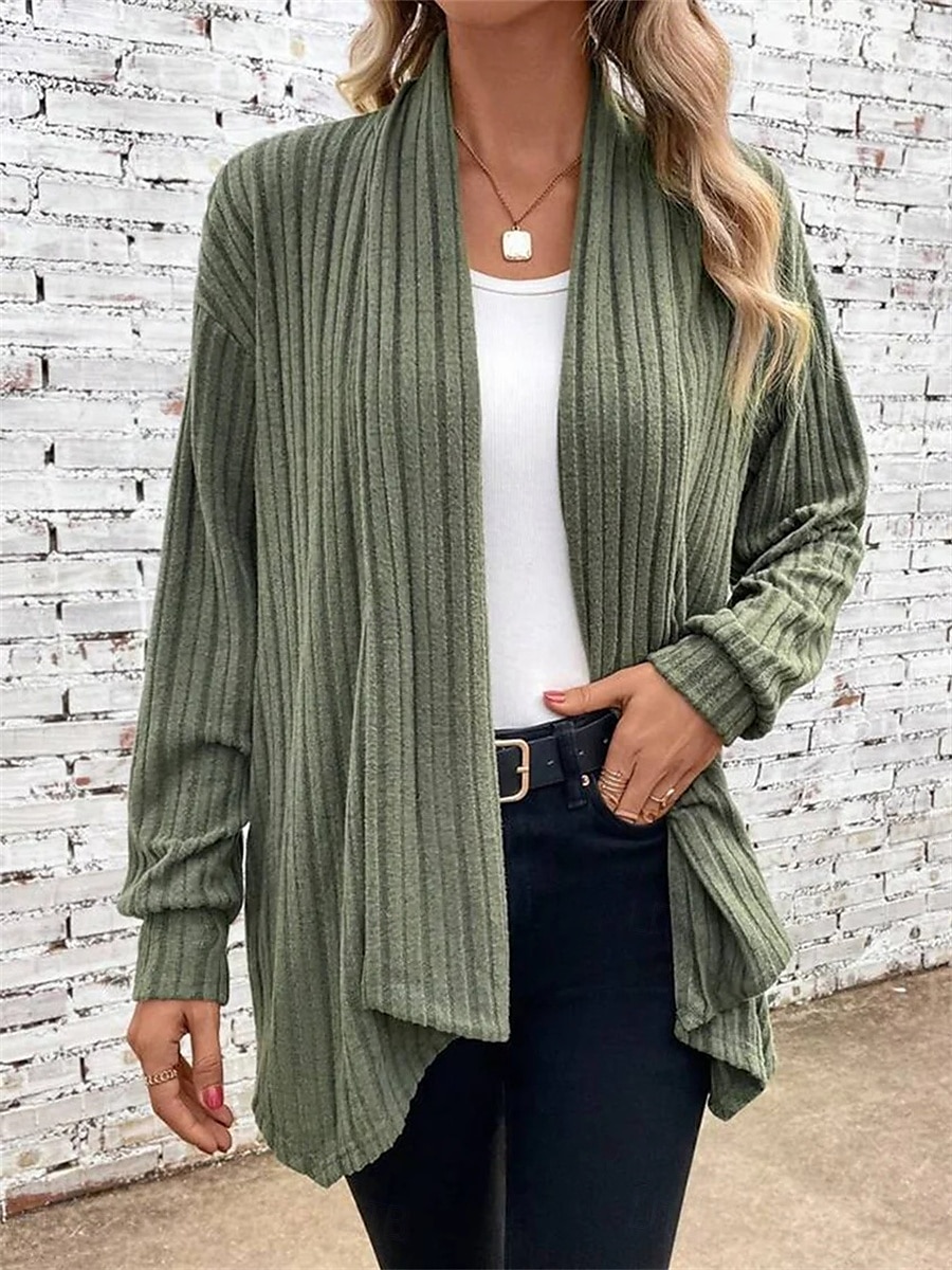 Women's Winter Coat Outdoor Street Daily Wear Fall Winter Regular Coat Regular Fit Thermal Warm Breathable Stylish Casual Jacket Long Sleeve Plain Oversize Blue Green Gray 2025 - $38.99 –P1