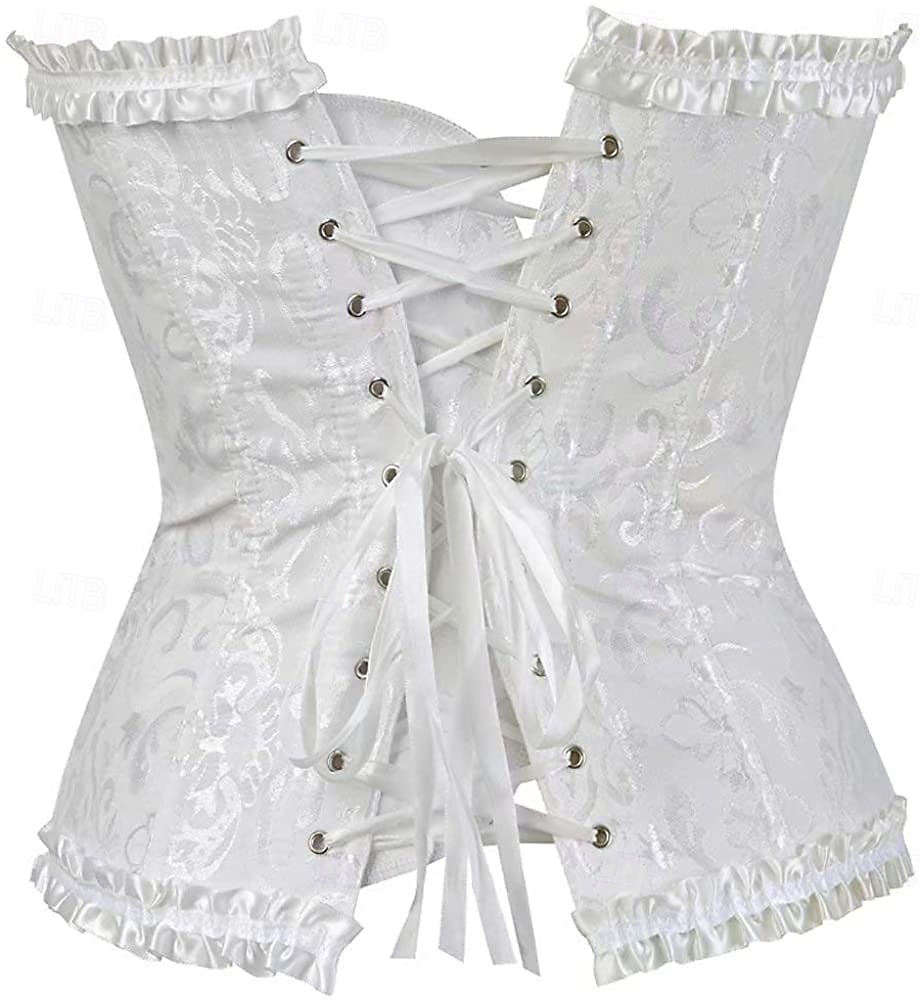corset corsete de dimensiuni plus pentru femei corsete country sexy doamnă dragă control burtă push up jacquard jacquard cârlig cu flori abstracte &amp; ochi lace up nailon / bumbac nunta special 2025 - $28.99 –P17