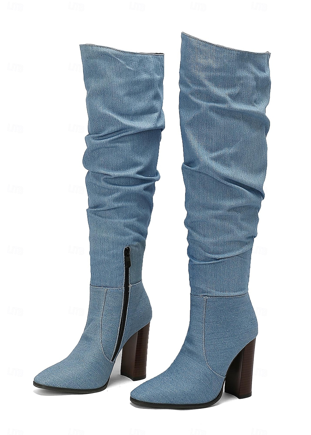 bottes souples marron au-dessus du genou pour femmes - talon épais, bout pointu, chaussures décontractées élégantes pour l'automne et l'hiver de 2025 ? $59.99 –P6