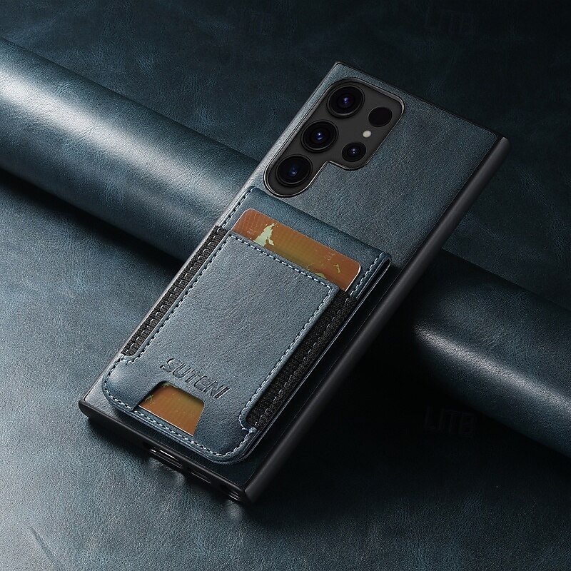 telefon Maska Pentru S24 Ultra Plus S23 Ultra Plus S22 Plus Ultra S25 Ultra Capac Spate rezista Loc pentru card Anti Șoc Retro TPU PC PU piele 2025 - $19.99 –P8