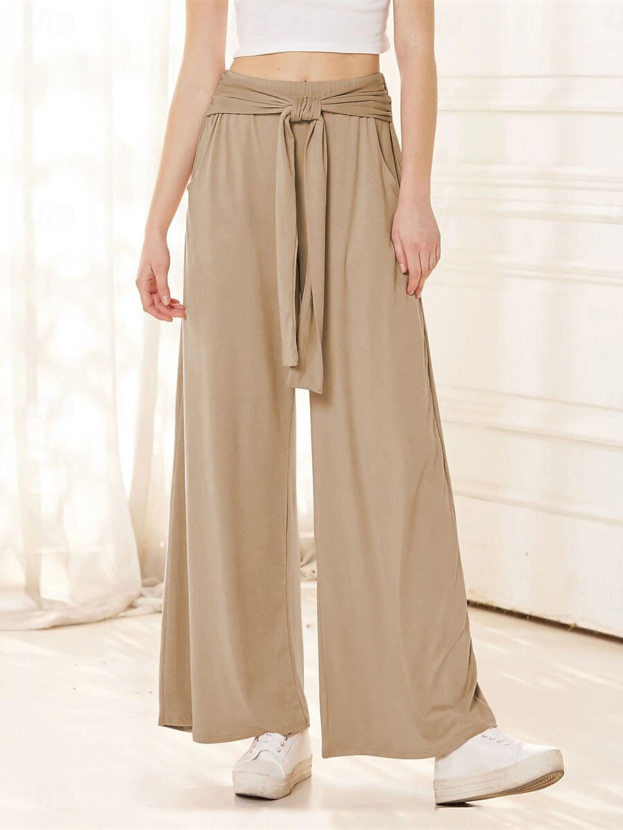 Per donna A zampa Chino Di tendenza Lunghezza intera Vita alta Liscio Tasche Cinturino elastico comodo Morbido Comodo Media elasticità Esterno Strada Cachi Verde militare Grigio Autunno Morbido del 2025 a $24.99 –P5