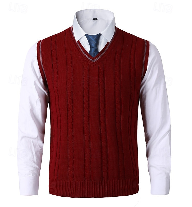 Homme Pull Gilet Pull Robe pull Gilet Pull en tricot A côtes Tricot torsadé Tricoter Normal Tricoté Plein Col V Mode Décontractées Usage quotidien Rendez-vous Vêtement Tenue Automne hiver Noir Blanche de 2025 ? $25.99 –P6