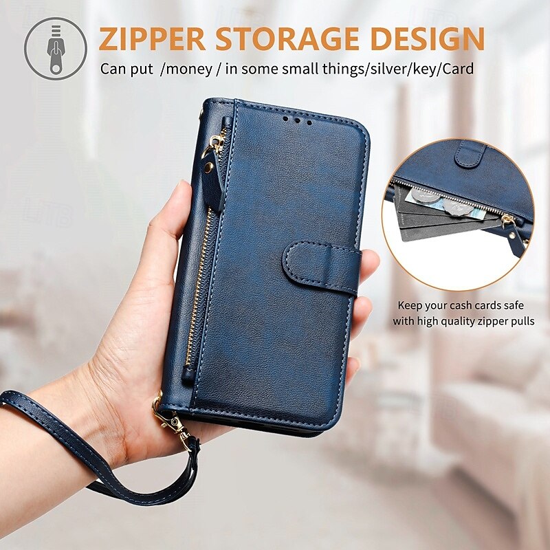 Phone Case For iPhone 16 Pro Max Plus iPhone 15 Pro Max Plus iPhone 14 13 12 11 Pro Max Plus iPhone 14 Pro Max iPhone 13 12 11 Pro Max Back Cover with Stand Holder Zipper Support Wireless Charging 2025 - $21.99 –P9