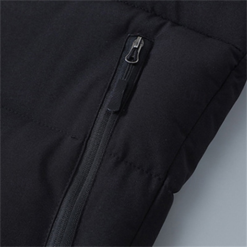 Herr Pufferväst Vadderad Gilet Quiltad väst Dagligen Datum Semester Mode Ledigt Höst vinter Ficka Polyester Håller värmen Bekväm Ensfärgat Dragkedja Huva Normal Svart Mörkröd Rubinrött Väst 2025 - $35.99 –P8