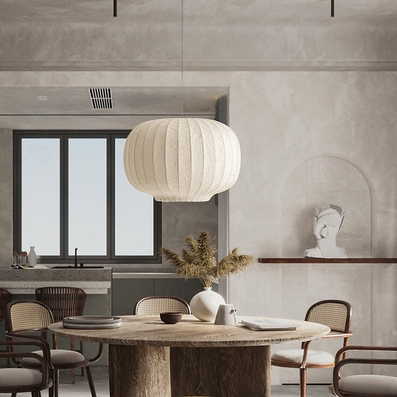 wabi-sabi styl severské hedvábné závěsné světlo moderní kreativní hedvábný lustr jednoduché lehké luxusní látkové závěsné světlo 85-265v 2025 - $249.99 –P8