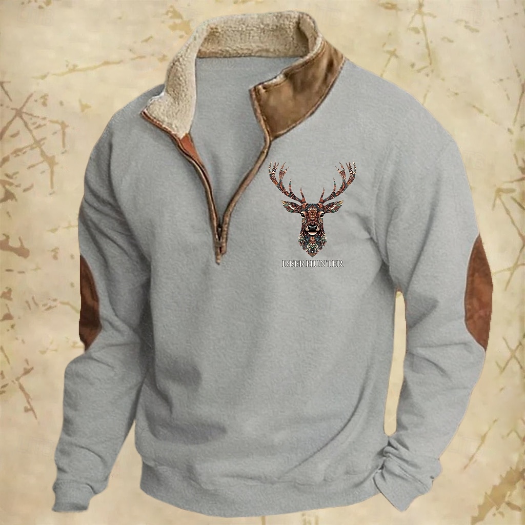 Męskie Bluza dresowa Bluza z zamkiem błyskawicznym Czarny Granatowy Khaki Jasnoszary Pół zamek Równina Święta Sport i turystyka Codzienny Święta Moda miejska Nowoczesne Zima Wiosna i jesień Odzież 2025 - $27.99 –P4