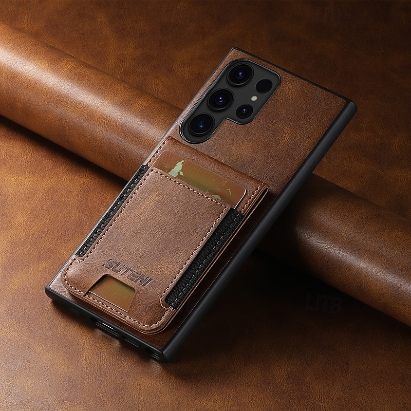 telefon Maska Pentru S24 Ultra Plus S23 Ultra Plus S22 Plus Ultra S25 Ultra Capac Spate rezista Loc pentru card Anti Șoc Retro TPU PC PU piele 2025 - $19.99 –P6