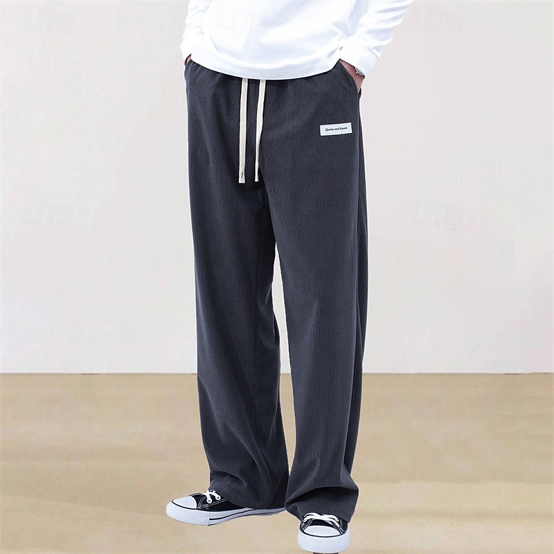 Hombre Pantalones de Deporte Pantalones deportivos Pantalones Pantalones de Pana Pantalones deportivos de pierna recta Correa Bolsillo Cintura elástica Plano Comodidad Diario Deporte Moda Casual 2026 - $21.99 –P16