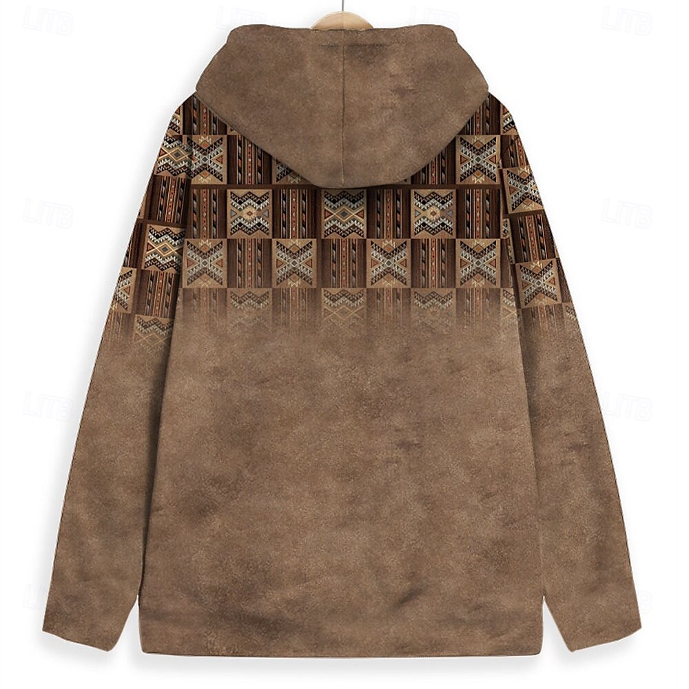 Homens Cowboy Moletom Moletons Moletom Manga Longa Moletom com capuz Com Capuz Moda Impressão 3D Férias Feriado Viagem Marron Com Cordão Outono Inverno Designer de 2025 por $30.99 –P2