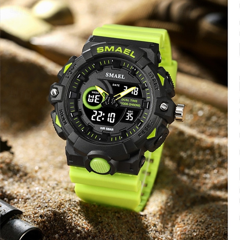 Reloj electrónico de cuarzo Smael de nueva moda para hombre, con decoración deportiva y de ocio, luz nocturna, resistente al agua, calendario, pantalla semanal, reloj despertador para hombre 2025 - $27.99 –P5