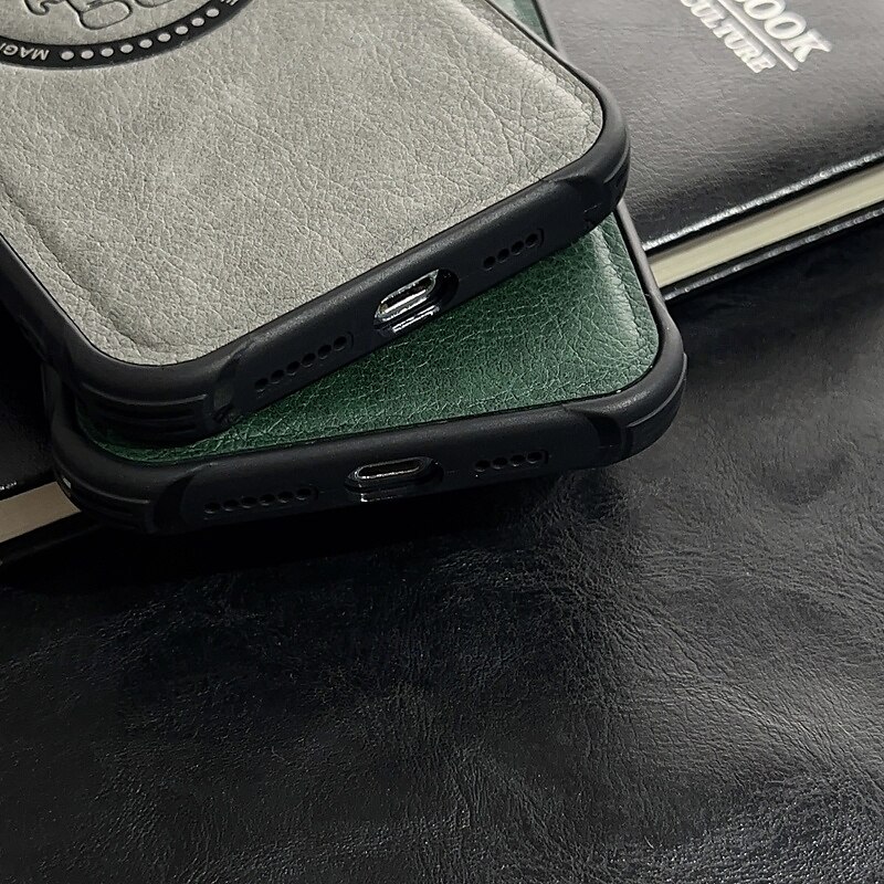 telefono Custodia Per iPhone 15 14 Pro Max Plus iPhone 13 12 11 Pro Max Copertura Posteriore Magnetico Supporta la Ricarica Wireless Resistente agli urti Retrò TPU Pelle PU del 2025 a $12.99 –P8