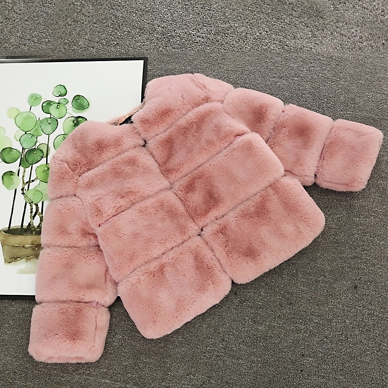 Kinder Mädchen Kunstpelzmantel Einfarbig Niedlich Schule Mantel Oberbekleidung Ab 4 Jahren Herbst Weiß Rosa Rote 2026 - $46.99 –P7