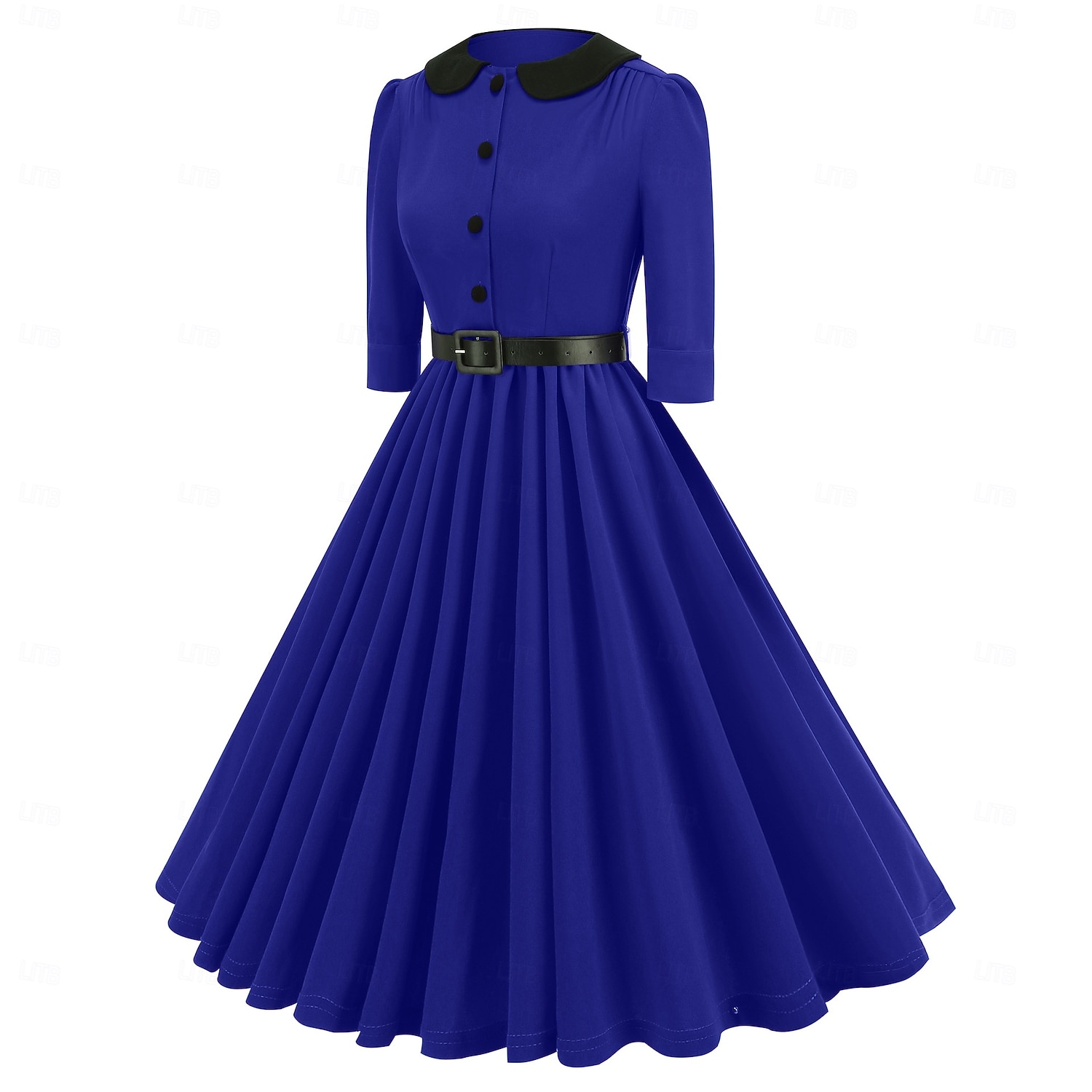 Δεκαετία του 1950 Ρετρό / Βίντατζ Φορέματα Swing φόρεμα Φόρεμα Flare Συμπαγές Χρώμα Εφαρμοστό & Εμβαζέ Κούνια Στρογγυλή Λαιμόκοψη Φανταχτερή Φόρεμα Γυναικεία Απόκριες Νέος Χρόνος Μασκάρεμα 2026 - $34.99 –P7