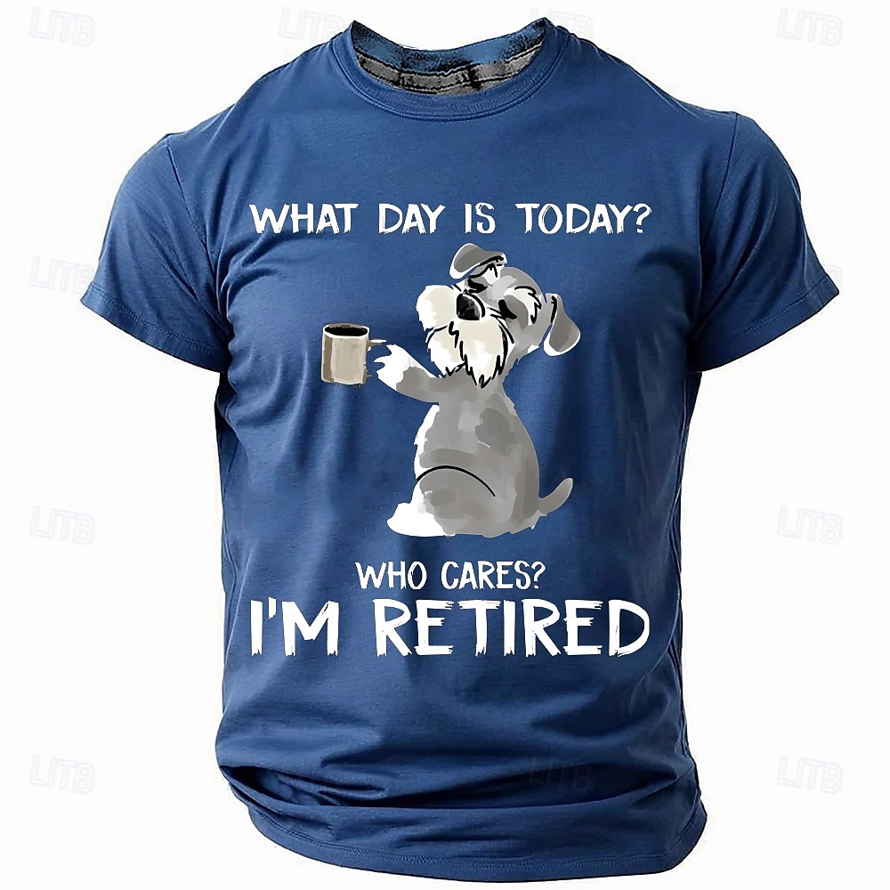 Voor heren Hond Tekst T-shirt Korte mouw T-shirt 3D-afdrukken Strakke ronde hals Overhemd Modieus Sportkleding Straat Buitensporten Zwart Rood Donkergroen Zomer Lente Kleding S M L XL XXL XXXL 2025 - $17.99 –P1