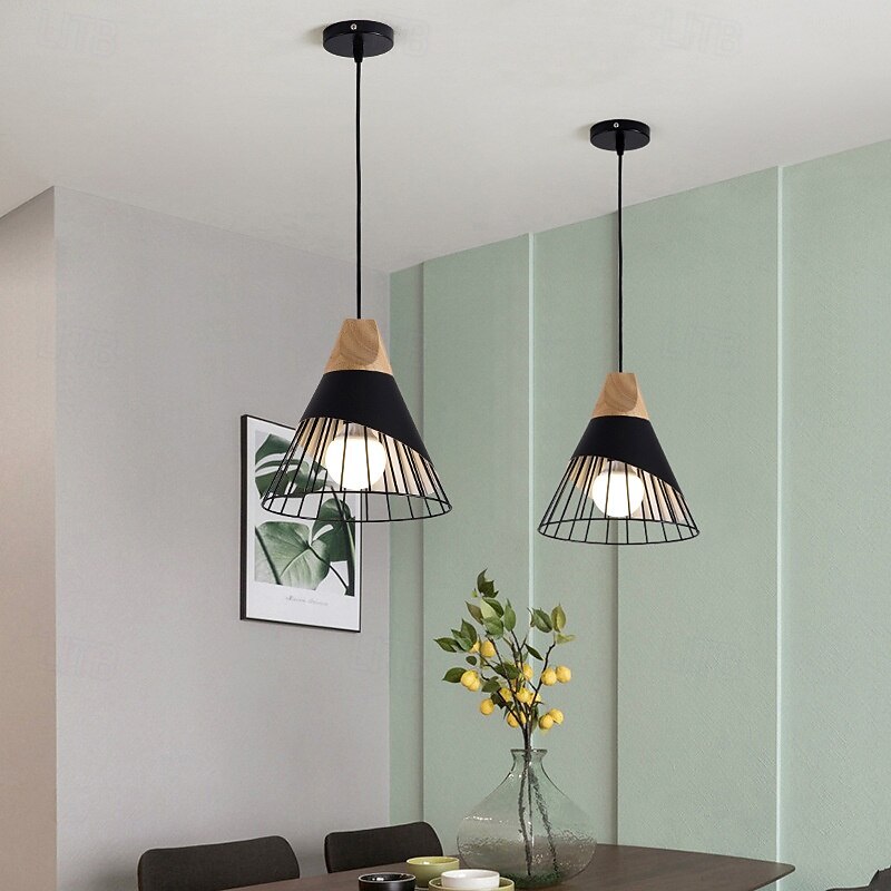lampada a sospensione macaron nordica lampada a sospensione moderna a led e27 lampada a sospensione a led ferro legno 110-240v del 2025 a $111.99 –P3