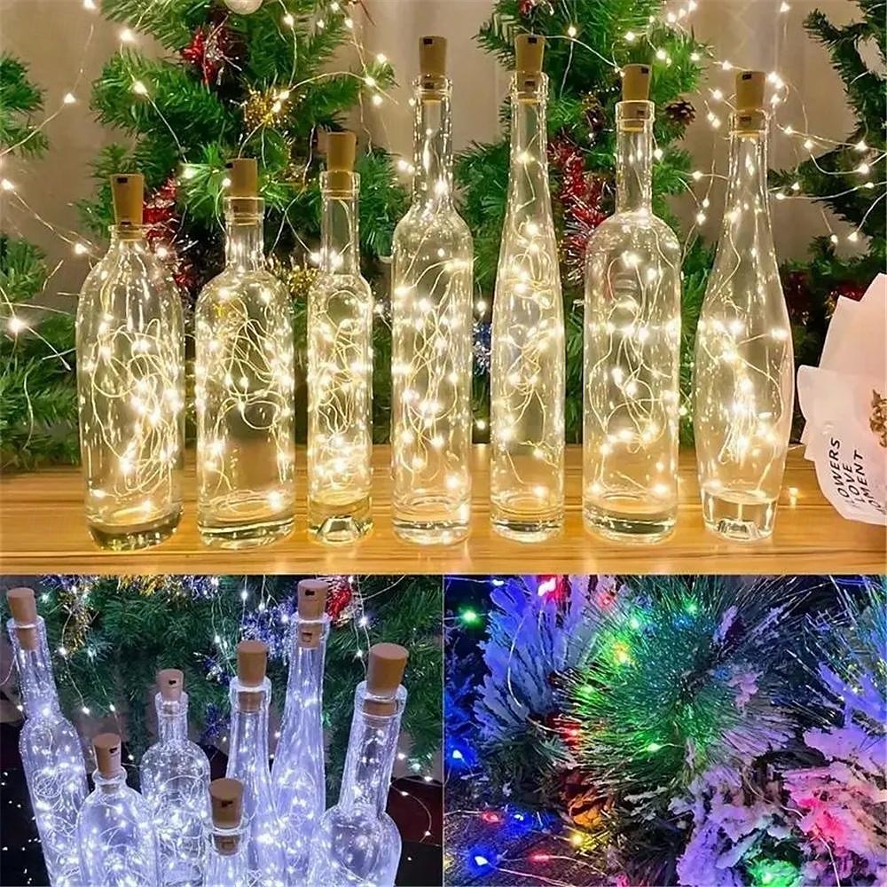 2M Solar String Lights, 20 LEDs Wine Bottle String Lights, Warm White, RGB and Waterproof for Christmas & Wedding Decorations 5pcs Set 2025 - $30.99 –P14