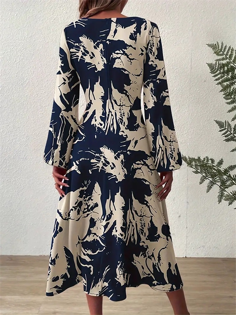 robe longue à fleurs à col en V et manches longues pour femme printemps automne de 2025 ? $52.99 –P2