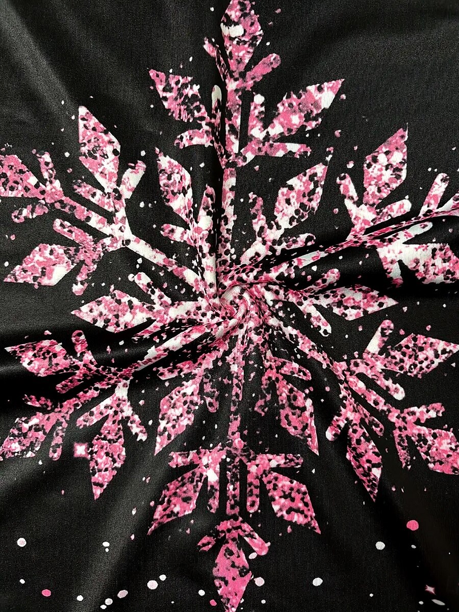 T-Shirt da Donna con Maniche Lunghe Top Glitter Fiocco di Neve Collo a Giro Sparkle Gradiente Moda Invernale Festiva Nera Rosa Luminoso Casual Vestibilità Confortevole Abbigliamento del 2025 a $22.99 –P3