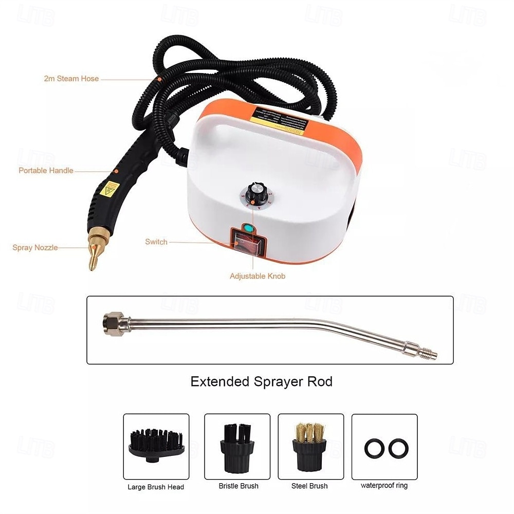 Mașină de curățat cu abur portabil de mână de 1500 W, mașină de curățat cu abur sub presiune la temperatură înaltă cu capete de perie 2026 - $78.99 –P8