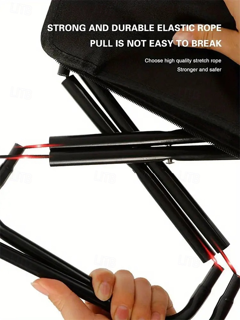 Portable Folding Stool - Durable Carbon Fiber Oval Shape with Zipper Pocket for Outdoor Recreation/Camping Lightweight and Compact Design Ideal for Campers and Outdoor Enthusiasts 2025 - $15.99 –P5