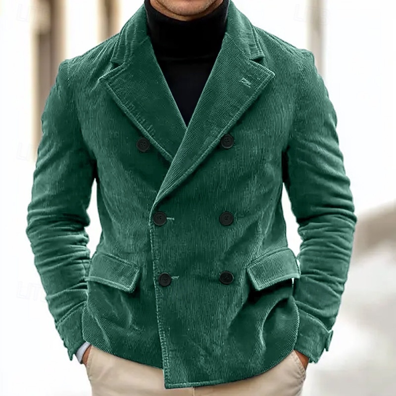 Per uomo Giacca di velluto a coste Blazer in velluto a coste Attività commerciale Cocktail party Ricevimento di matrimonio Di tendenza Informale Autunno inverno Poliestere Velluto a coste Liscio del 2026 a $68.99 –P1