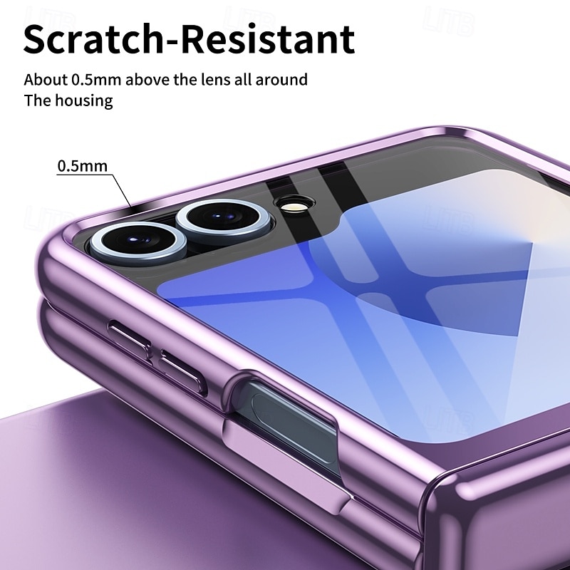 Phone Case For Z Flip 6 Z Flip 5 Back Cover with Screen Protector Shockproof Retro Plating 2025 - $25.99 –P3