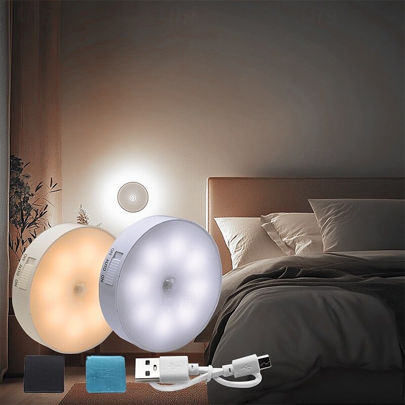 Luce notturna con sensore di movimento a 8 LED, luce per mobiletto delle scale ricaricabile tramite USB, accensione/spegnimento automatico, ideale per cucina, camera da letto, armadio, scale e corridoio del 2025 a $11.49 –P1