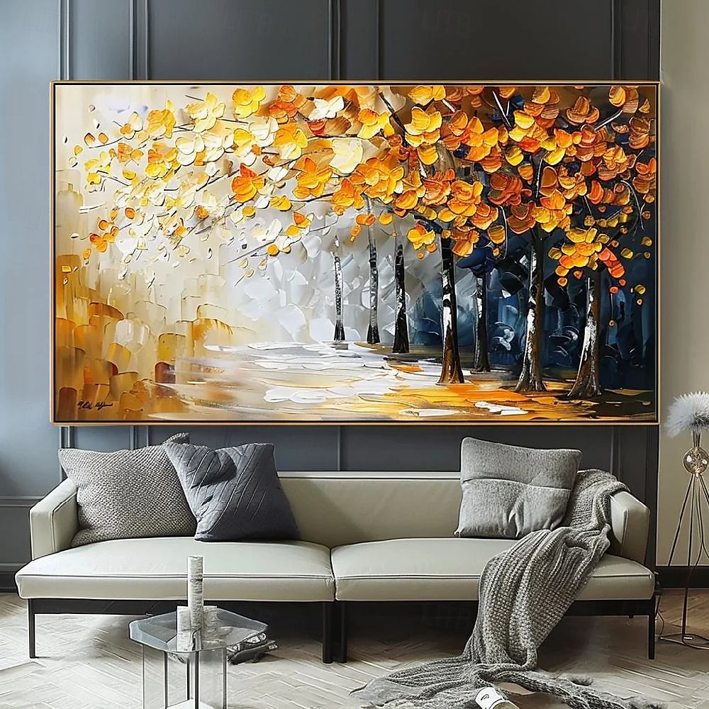 impressionism oljemålning handmålade abstrakta höstlandskapsmålningar på duk handgjorda landskapstexturerad målning väggkonst oljemålning handmålad höstmålning för vardagsrum väggdekoration 2025 - $116.99 –P1