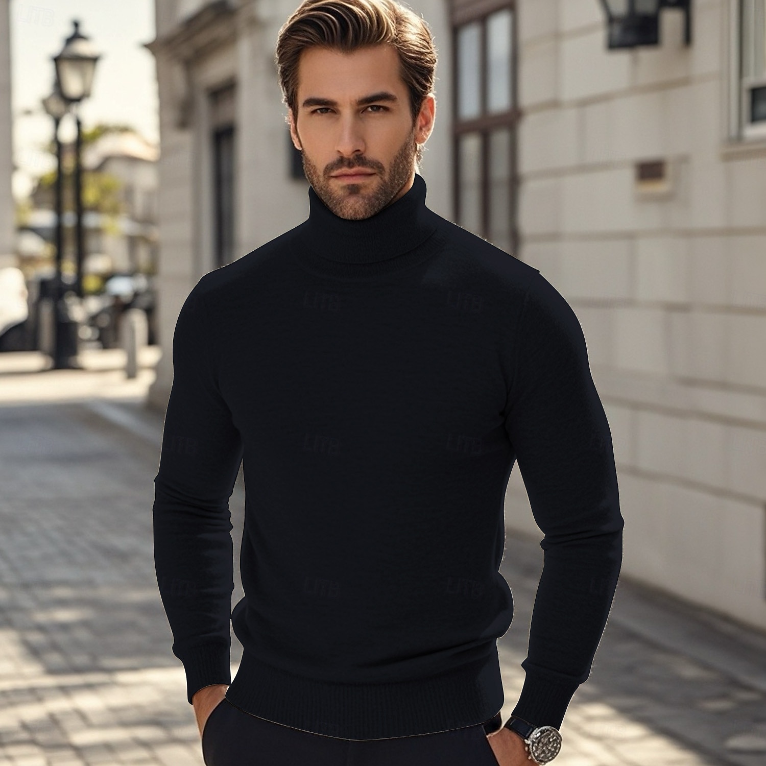 Homme Pull Pull en tricot A côtes Tricoter Normal Tricoté Plein Col Roulé Mode Décontractées Vacances Usage quotidien Vêtement Tenue Automne hiver Chameau Vin S M L de 2025 ? $21.99 –P3