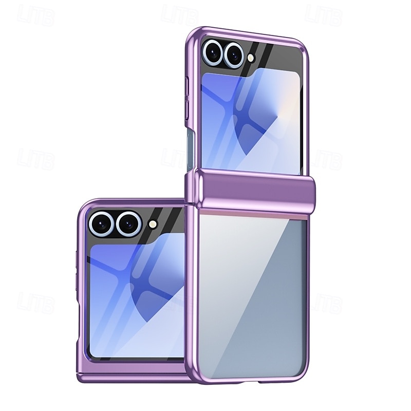 Phone Case For Z Flip 6 Z Flip 5 Back Cover with Screen Protector Shockproof Retro Plating 2025 - $25.99 –P5