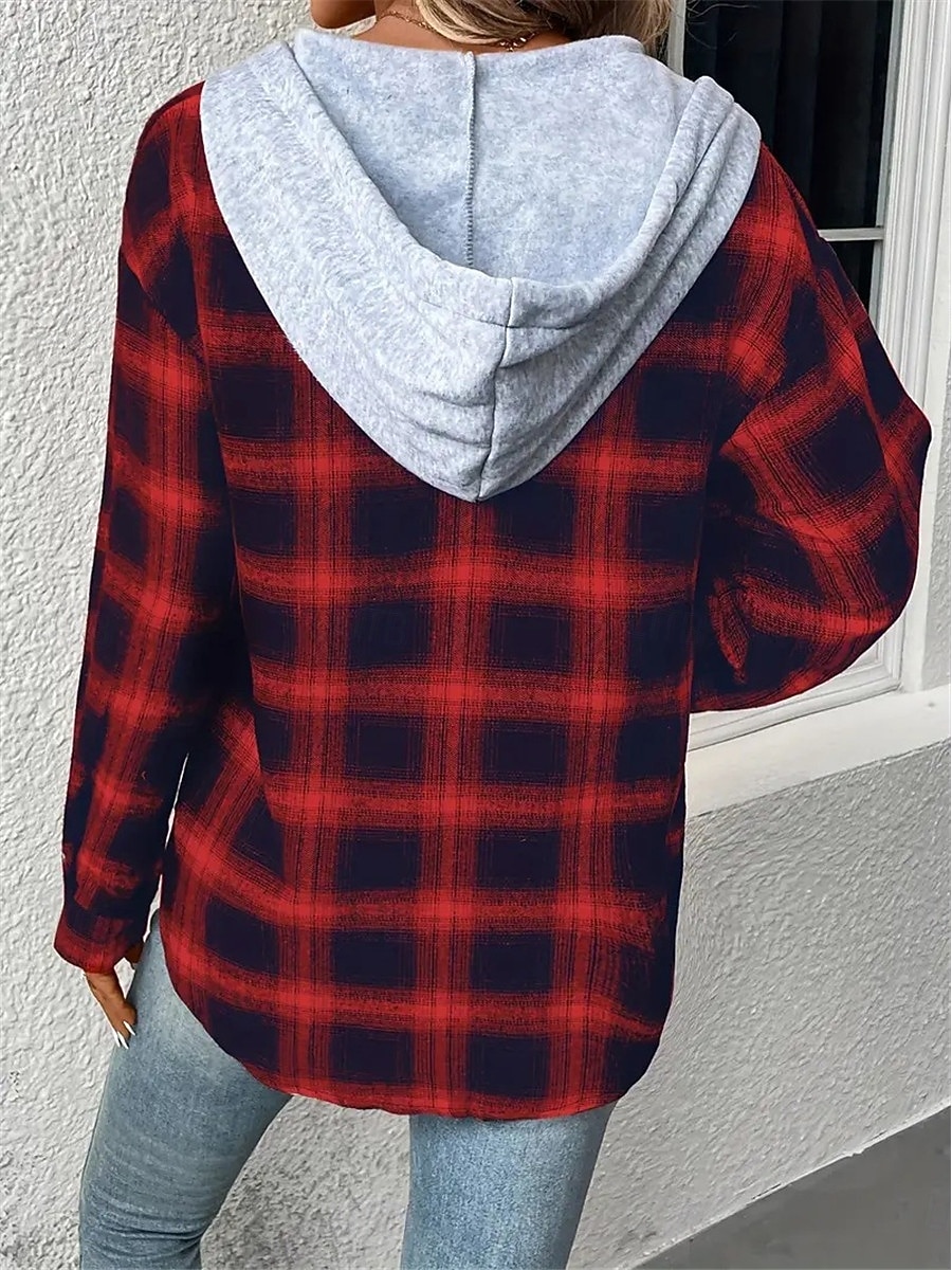 Veste décontractée Femme Extérieur Plein Air Usage quotidien mode Décontractées Avec poches Imprimer Normal Manteau Rose Claire Rouge Marron Automne Hiver Boutonnage Simple Sweat à capuche Standard S de 2025 ? $27.99 –P11