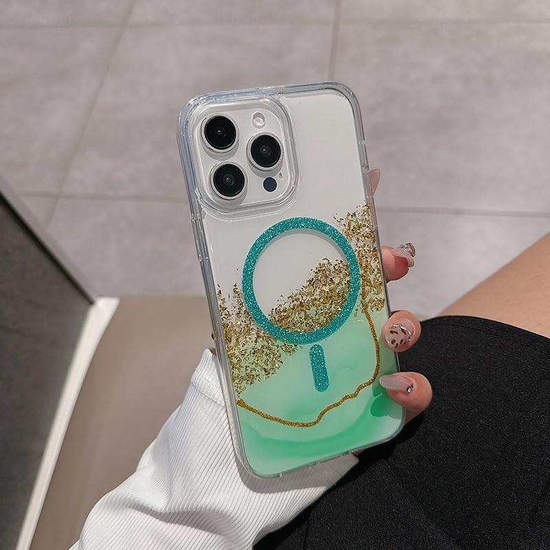 Phone Case For iPhone 16 Pro Max Plus iPhone 16 iPhone 16 Pro iPhone 15 Pro Max Plus iPhone 15 iPhone 14 Pro Max iPhone 13 12 11 Pro Max Back Cover Magnetic Support Wireless Charging Bling Glitter 2025 - $16.99 –P15