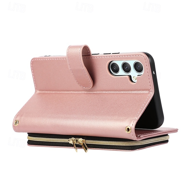 Phone Case For S24 Ultra S24 Plus S24 S24 FE S23 S22 S21 S20 Ultra Plus FE A55 A35 A25 A15 5G A54 A34 A14 A73 A53 A33 A23 A13 A72 A52 A32 A22 A12 A51 Flip Cover with Stand Holder Zipper with Wrist 2025 - $22.99 –P3
