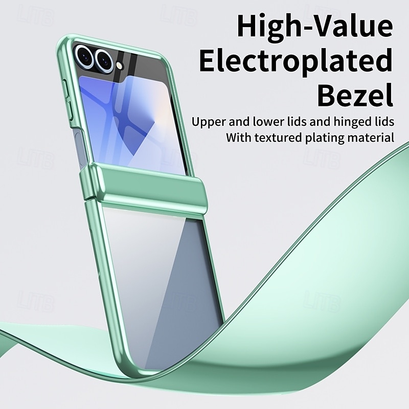 Phone Case For Z Flip 6 Z Flip 5 Back Cover with Screen Protector Shockproof Retro Plating 2025 - $25.99 –P6