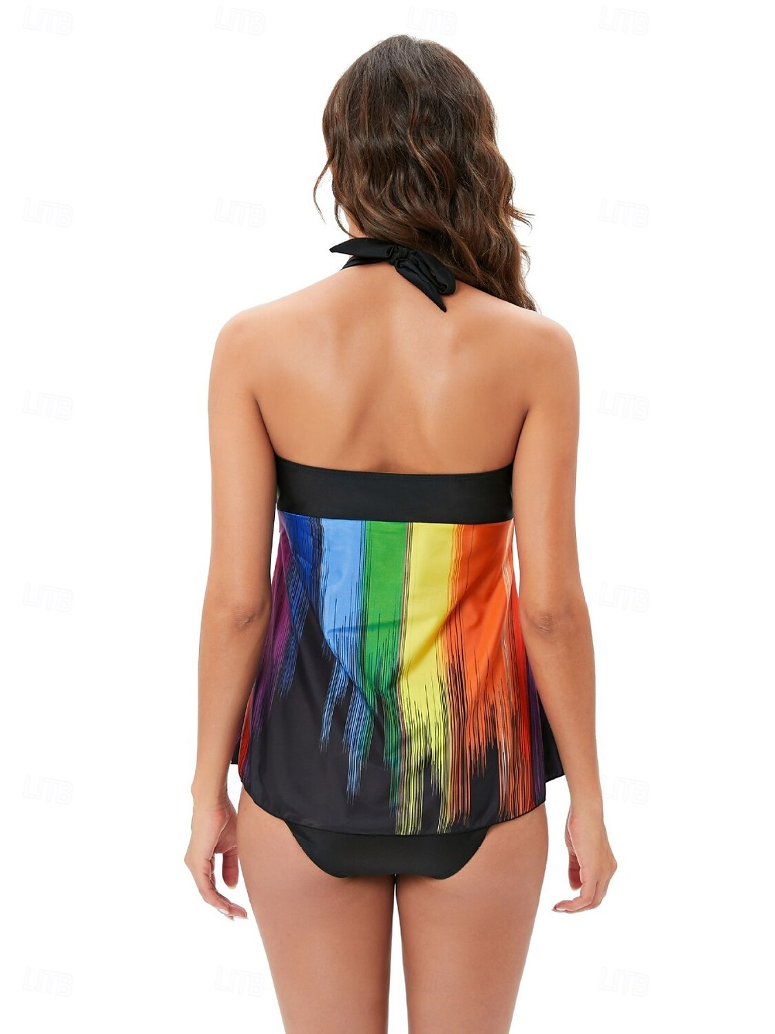 Kvinnors badkläder simklänningar Tankini baddräkt semester stiliga grafiska geometriska ärmlösa baddräkter 2025 - $33.99 –P4