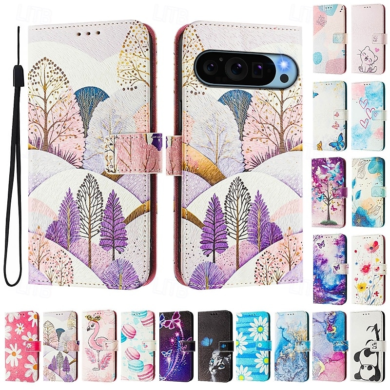 телефон Кейс для Назначение Google Пиксель 9 Про Pixel 9 ProXL Pixel 8 Pro Pixel 8 Пиксель 9 Pixel 7 Pixel 7 Pro Pixel 6 Pixel 6 Pro Кошелек для карт со стендом Магнитный Полная защита тела Ретро 2025 - $15.99 –P1