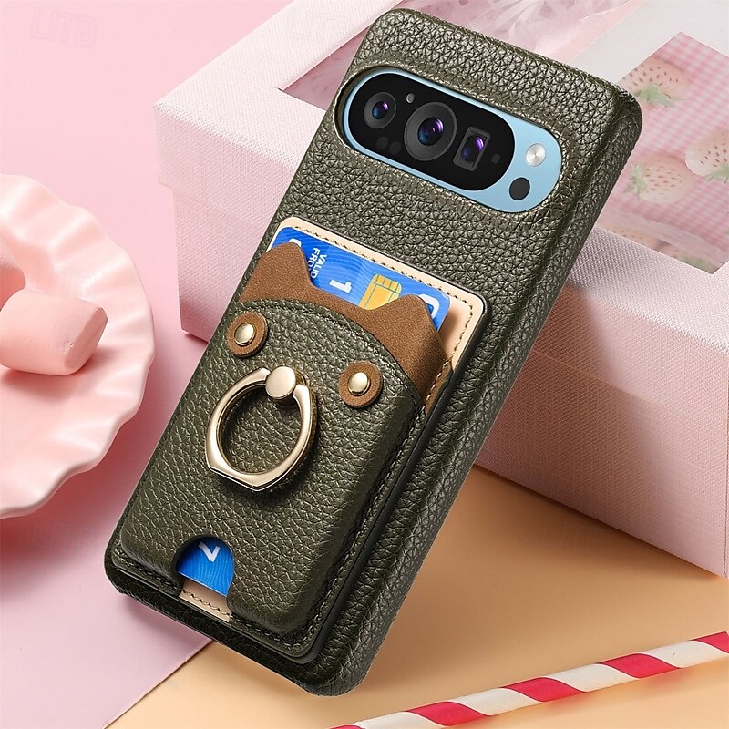 teléfono Funda Para Píxel 9 Pro Pixel 9 Pro XL Pixel 8 Pro Pixel 8 Píxel 9 Pixel 7 Pixel 7 Pro Pixel 6 Pixel 6 Pro Funda Trasera Soporte para Anillo Ranura para tarjetas Antigolpes Retro TPU Cuero de 2025 - $19.99 –P10