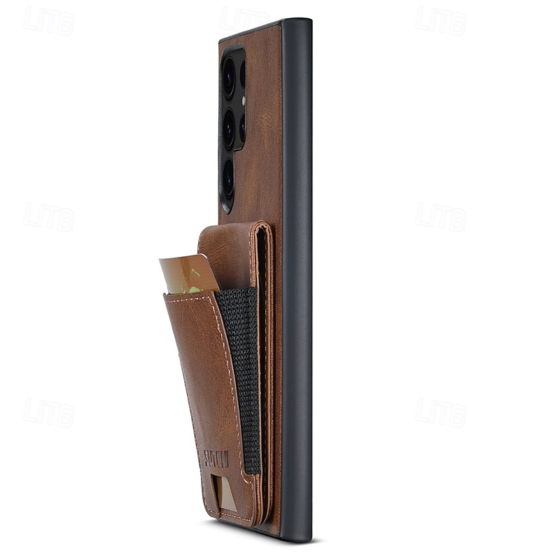 telefon Maska Pentru S24 Ultra Plus S23 Ultra Plus S22 Plus Ultra S25 Ultra Capac Spate rezista Loc pentru card Anti Șoc Retro TPU PC PU piele 2025 - $19.99 –P3