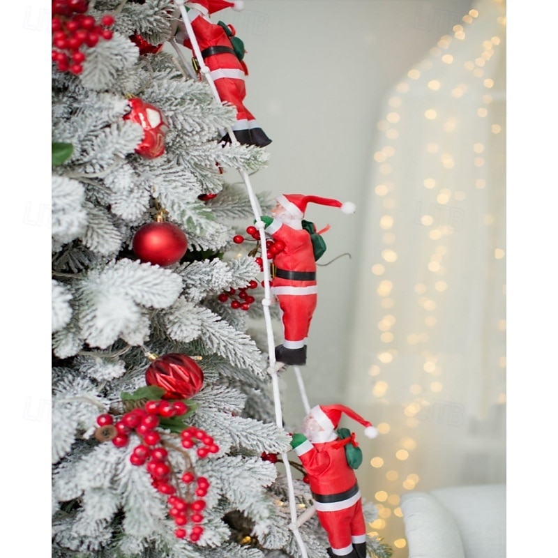 Christmas Climbing Santa Claus Ladder and Rope Hanging Ornament – Inflatable and Plush Santa for Christmas Tree, Hotel, and Mall Holiday Decorations 2025 - $10.49 –P2