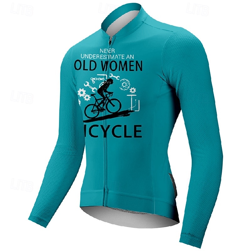 Pentru femei Jersey de ciclism Grafic Literă & Număr Manșon Lung Bicicletă Tricou Tee Jerseu cu 3 buzunare spate Ciclism montan Uscare rapidă Proiectare anatomică Wicking Respirabil Sport Alb Kaki 2026 - $27.99 –P8