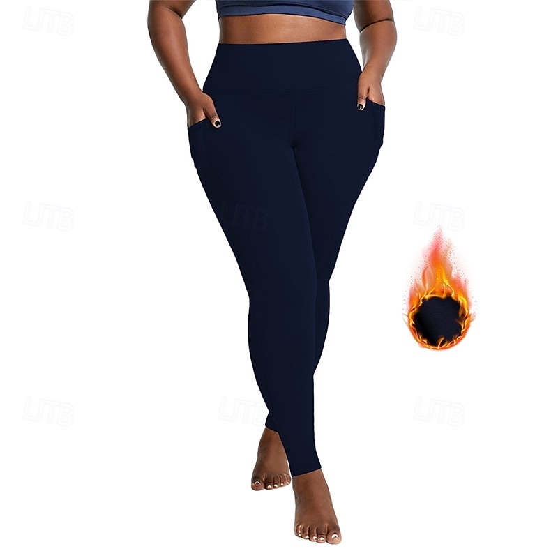 Mujer Pantalones de yoga Leggings con forro polar Mallas Leggings de Yoga Bolsillos laterales Levantamiento de tope Control de barriga Alta cintura Pilates Entrenamiento de gimnasio Rutina de 2026 - $16.49 –P3