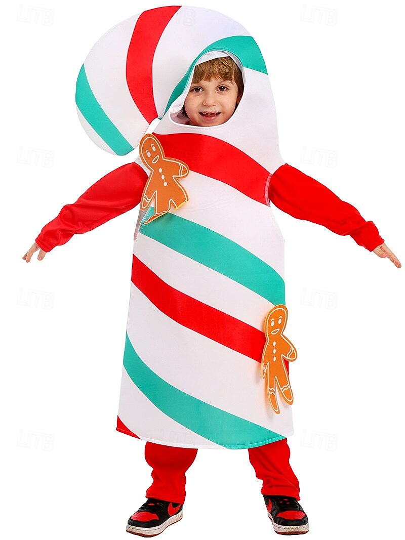 Candy Cane Julpyjamas Pojkar Flickor Cosplay kostym Barn Jul Nyår Jul Fest Onesie 2025 - $29.99 –P2