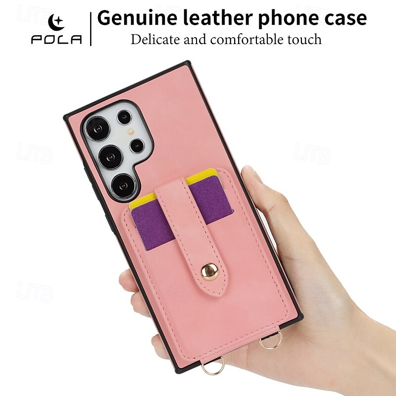 2025年 電話 ケース 用途 S24 Ultra S24 Plus S23 Ultra S23 Plus バックカバー スタンド付き ミラー ストラップ付き レトロ風 TPU PUレザー コレクション – $21.99 –P5