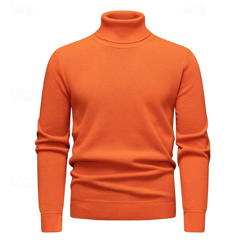 Homme Pull Pull en tricot A côtes Tricoter Normal Tricoté Plein Col Roulé Mode Décontractées Usage quotidien Rendez-vous Vêtement Tenue Automne hiver Vin Noir S M L de 2025 ? $23.99 –P7