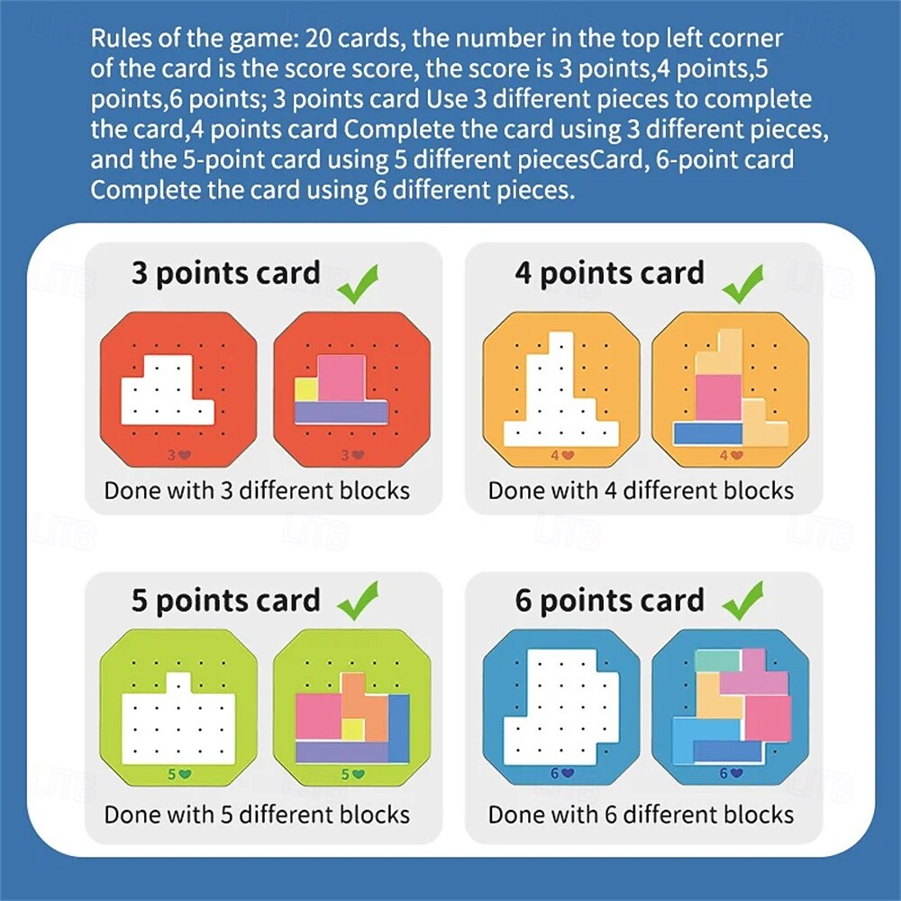 3d desktop creativ joc puzzle din lemn pentru copii tangram jucării matematice blocuri de construcție table joc cu formă de culoare jucării educaționale timpurii 2025 - $15.99 –P4