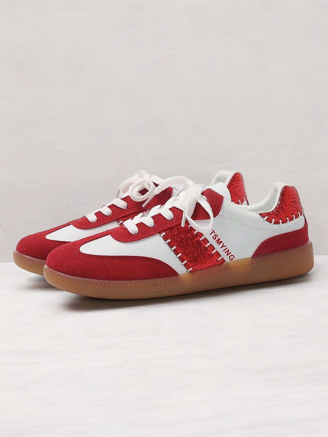 kvinnors retro svarta och vita sneakers med snörning - avslappnad lågtoppsdesign med mocka och tygdetaljer, bekväm sula för dagligt bruk och sportaktiviteter 2025 - $42.99 –P1