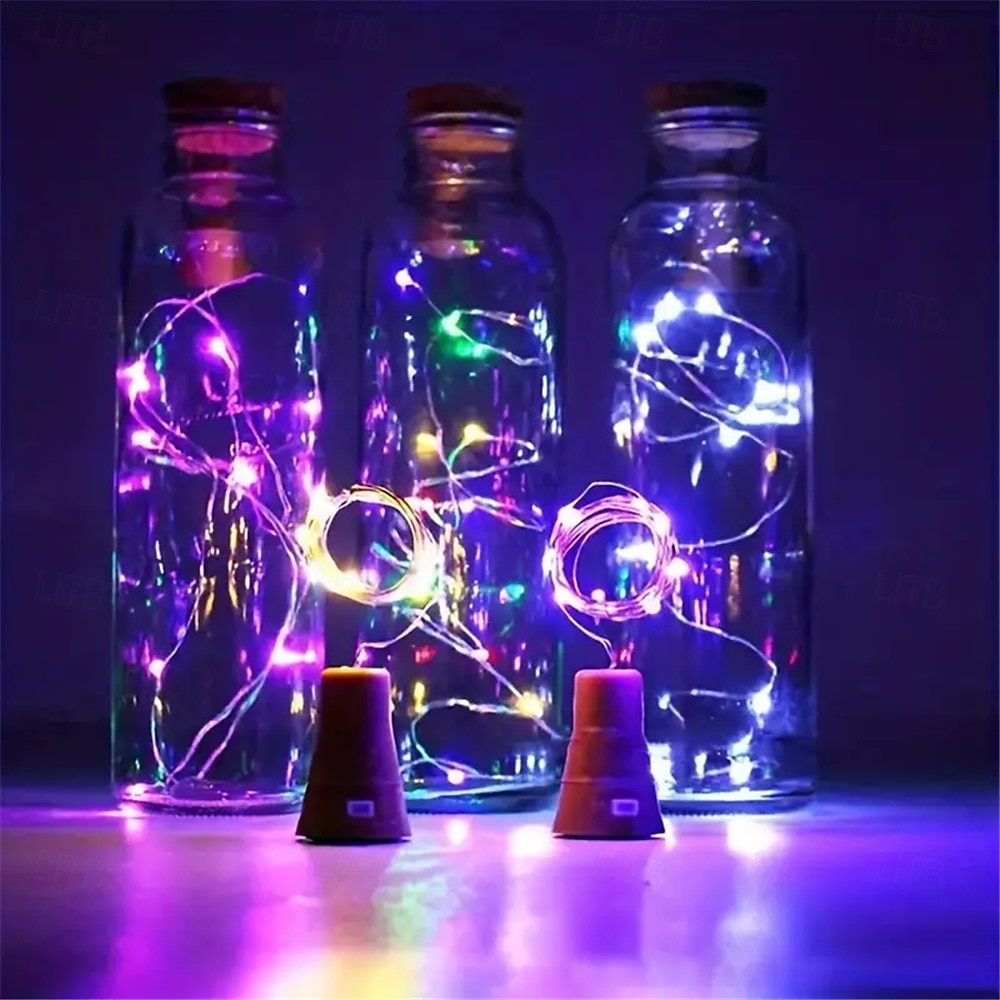 2M Solar String Lights, 20 LEDs Wine Bottle String Lights, Warm White, RGB and Waterproof for Christmas & Wedding Decorations 5pcs Set 2025 - $30.99 –P12