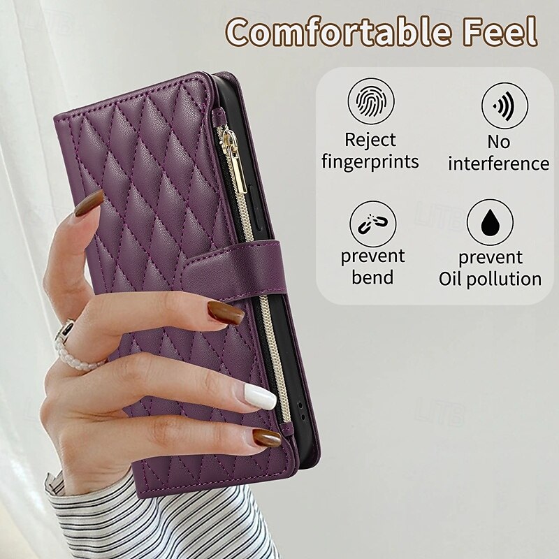Phone Case For S24 S24 Ultra Plus S24 FE S23 S22 S21 S20 Ultra Plus FE A54 A34 A14 A73 A53 A33 A23 A13 A72 A52 A32 A22 A12 A71 A51 A31 S25 Ultra Back Cover with Stand Holder Zipper with Lanyard Retro 2025 - $20.99 –P6