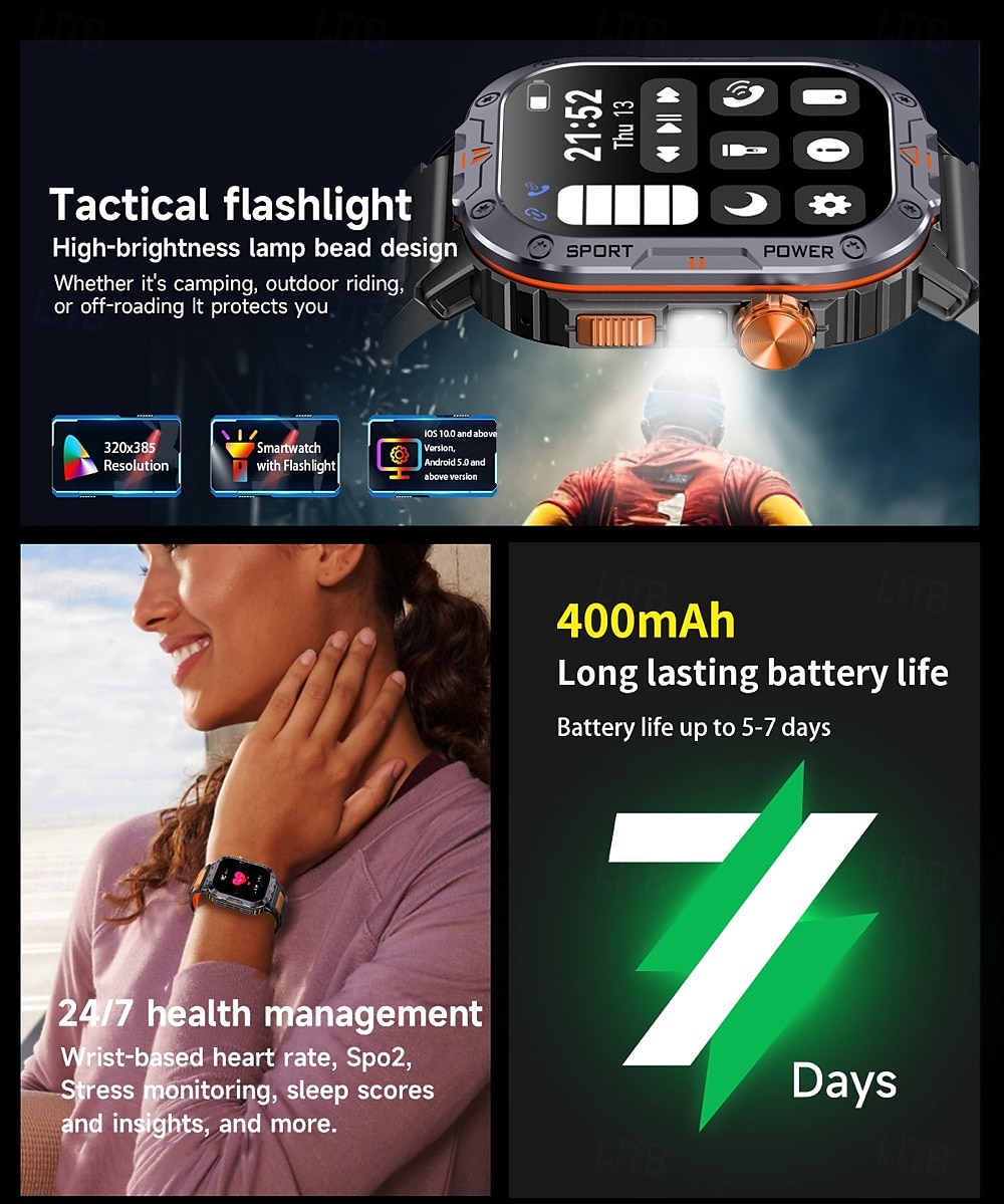 696 NX20 Smart Watch 2 inch Smart Band Fitness Bracelet Bluetooth Pedometer Call Reminder Sleep Tracker Compatible with Android iOS Men Hands-Free Calls Message Reminder IPX-0 45mm Watch Case 2025 - $56.99 –P2