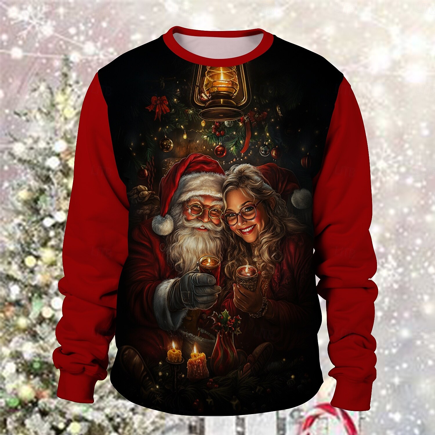 Karácsony Mikulás Pullover Vicces karácsonyi pulóver 3D nyomtatás 3D Karácsony Grafikus Kompatibilitás Páros Férfi Női Felnőttek Karácsony Farsang 3D nyomtatás Parti Fesztivál 2025 - $26.99 –P4